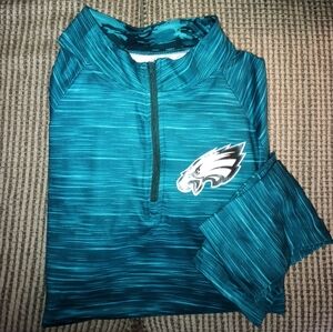 🆕NFL Philadelphia Eagles Quarter-Zip Jacket SUPER BOWL EAGLES!! Mens Size Large